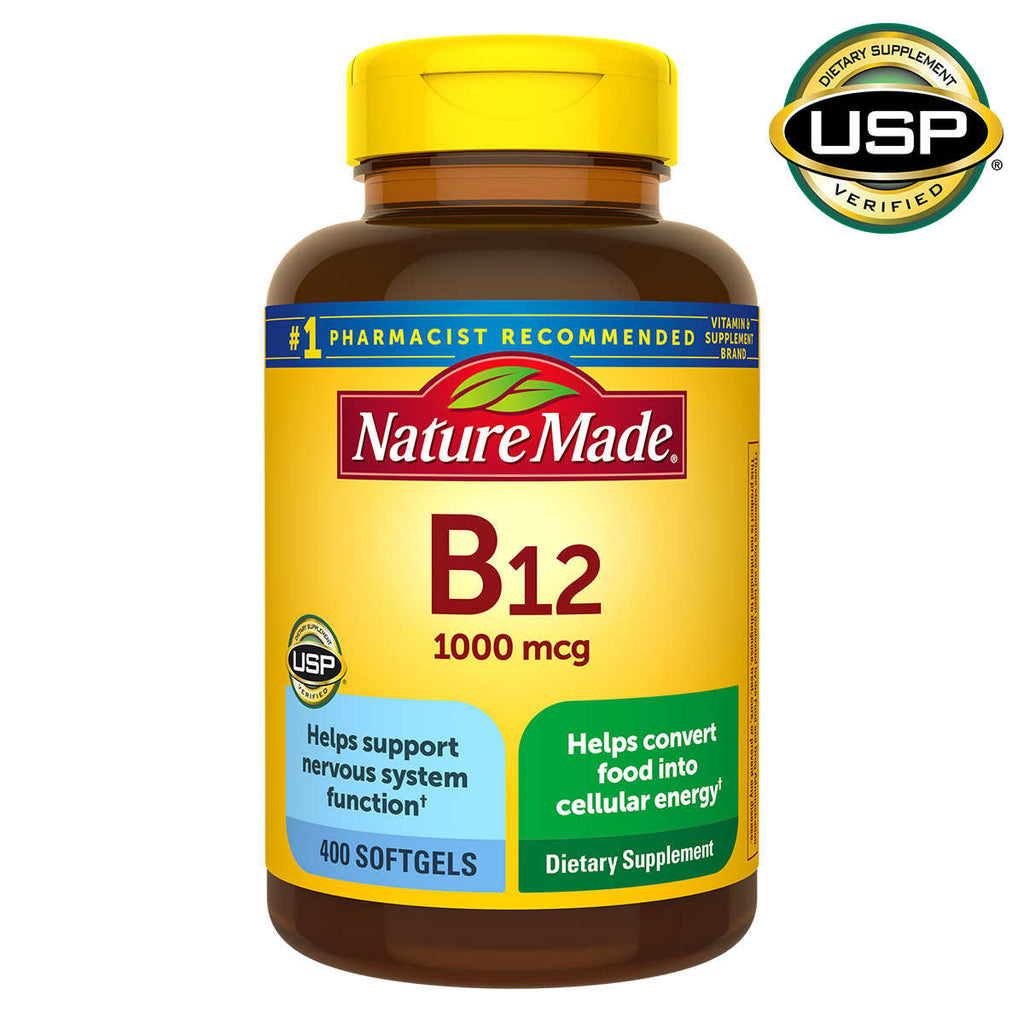 Витамин B12 Nature Made, 1000мкг., 400 гелевых капсул