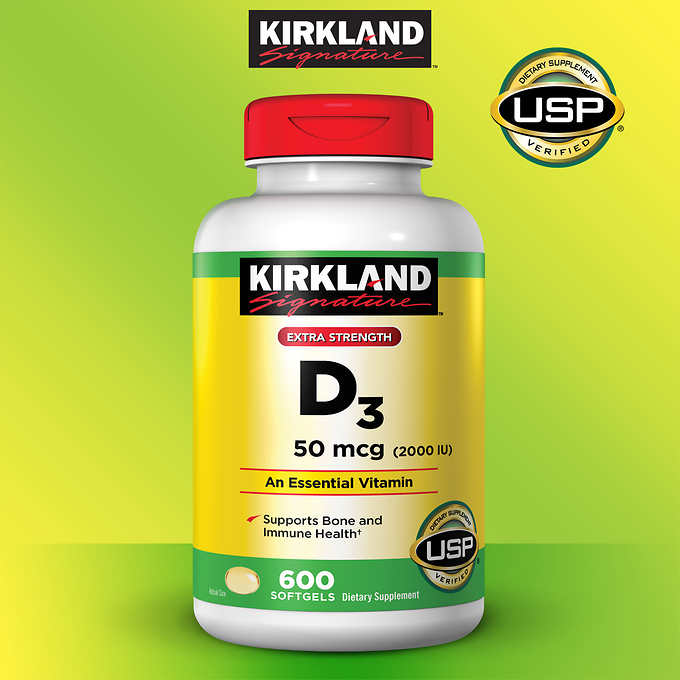 Витамин D3 Kirkland Signature, 600 капсул - Shopping TEMA