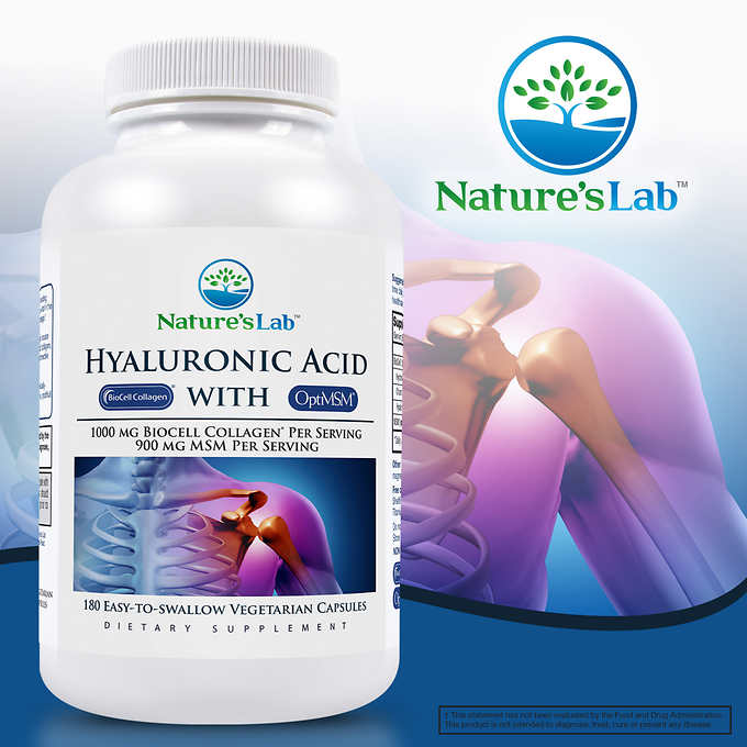 Комплекс для суставов Nature's Lab Hyaluronic Acid with BioCell Collagen, 180 капсул - Shopping TEMA