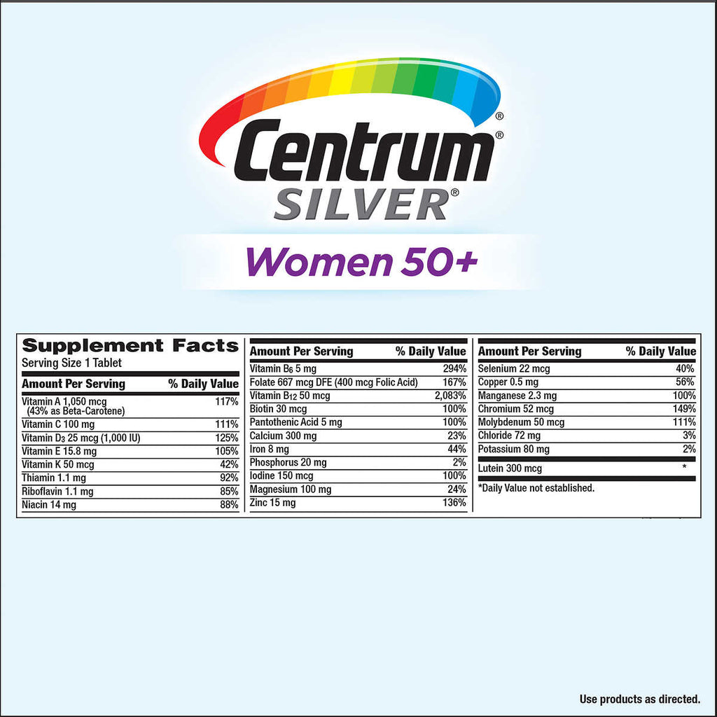 Витамины Для Женщин 50+ Centrum Silver, 275 таблеток - Shopping TEMA