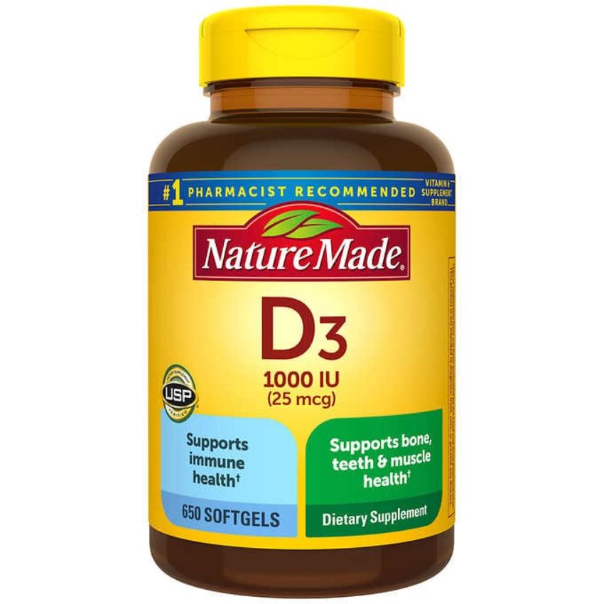 Витамин D3 Nature Made 1000IU, 650 капсул