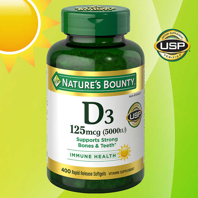 Витамин D3 Nature's Bounty 5000 IU, 400 капсул - Shopping TEMA