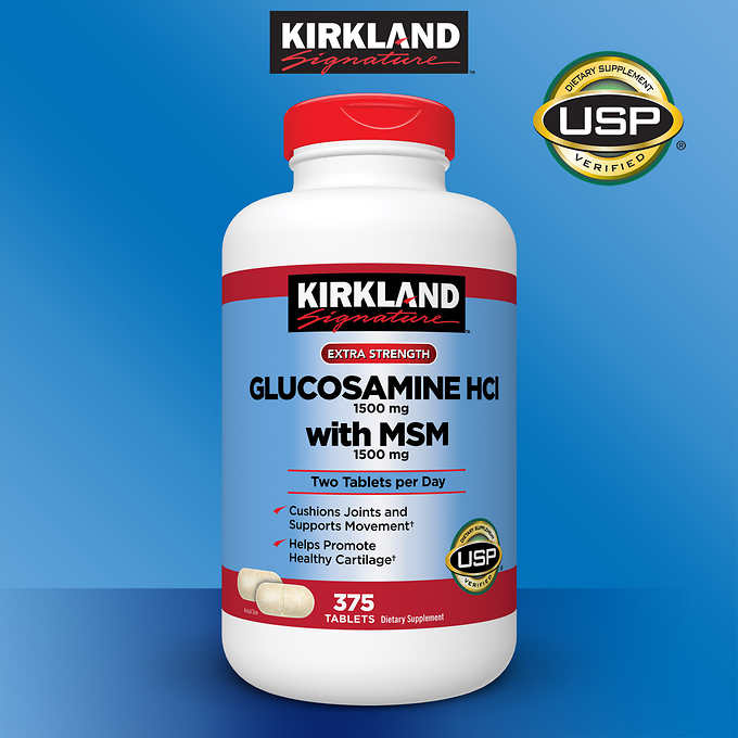 Глюкозамин HCI 1500мг + МСМ 1500мг, Kirkland Signature, 375 таблеток - Shopping TEMA