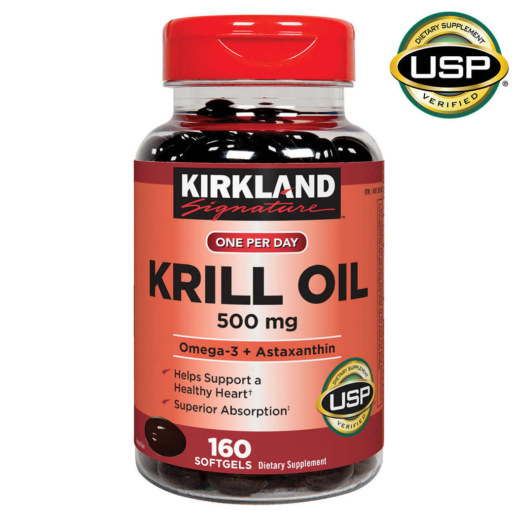 Крилевый жир Kirkland Signature Krill Oil 500мг, 160 капсул - Shopping TEMA