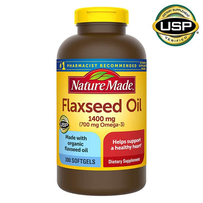 Льняное масло Nature Made Flaxseed Oil 1400 мг, 300 капсул