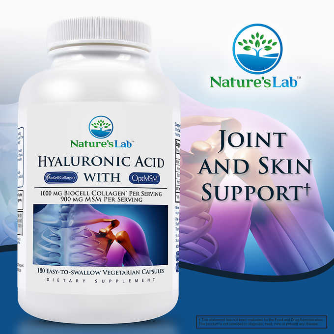 Комплекс для суставов Nature's Lab Hyaluronic Acid with BioCell Collagen, 180 капсул - Shopping TEMA