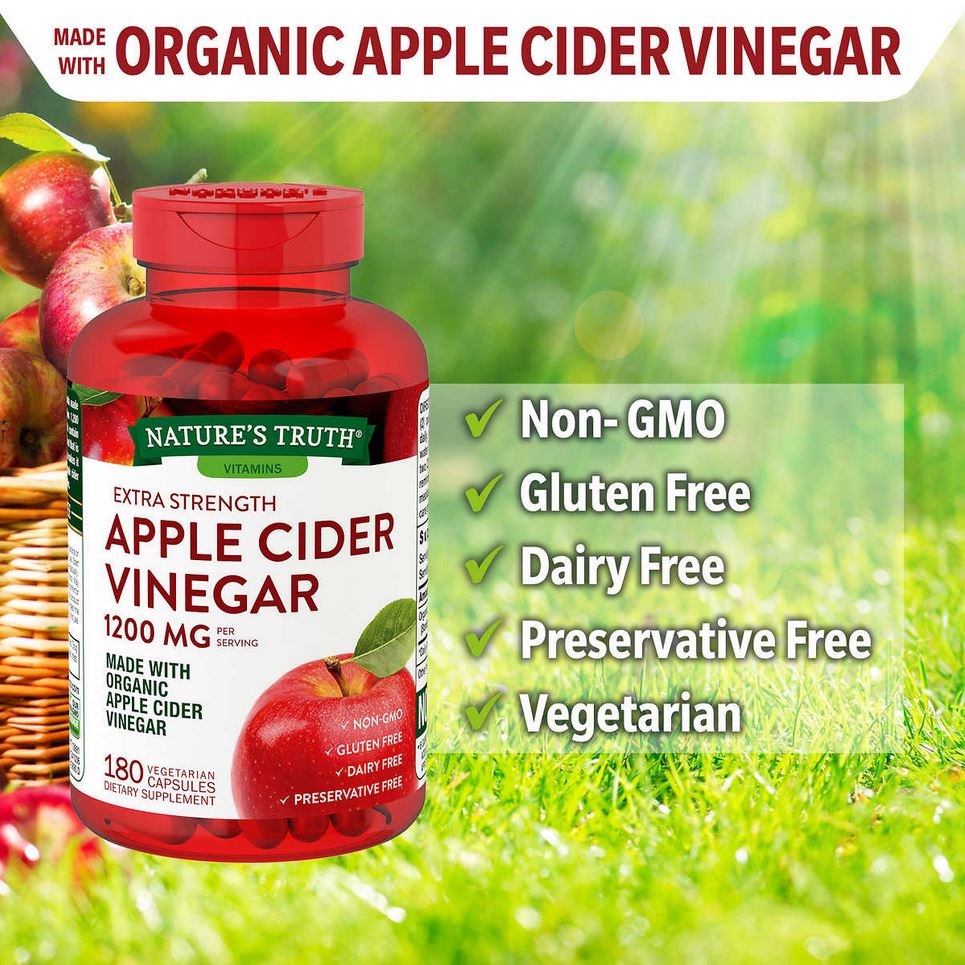 Яблочный уксус Nature's Truth Apple Cider Vinegar 180 капсул