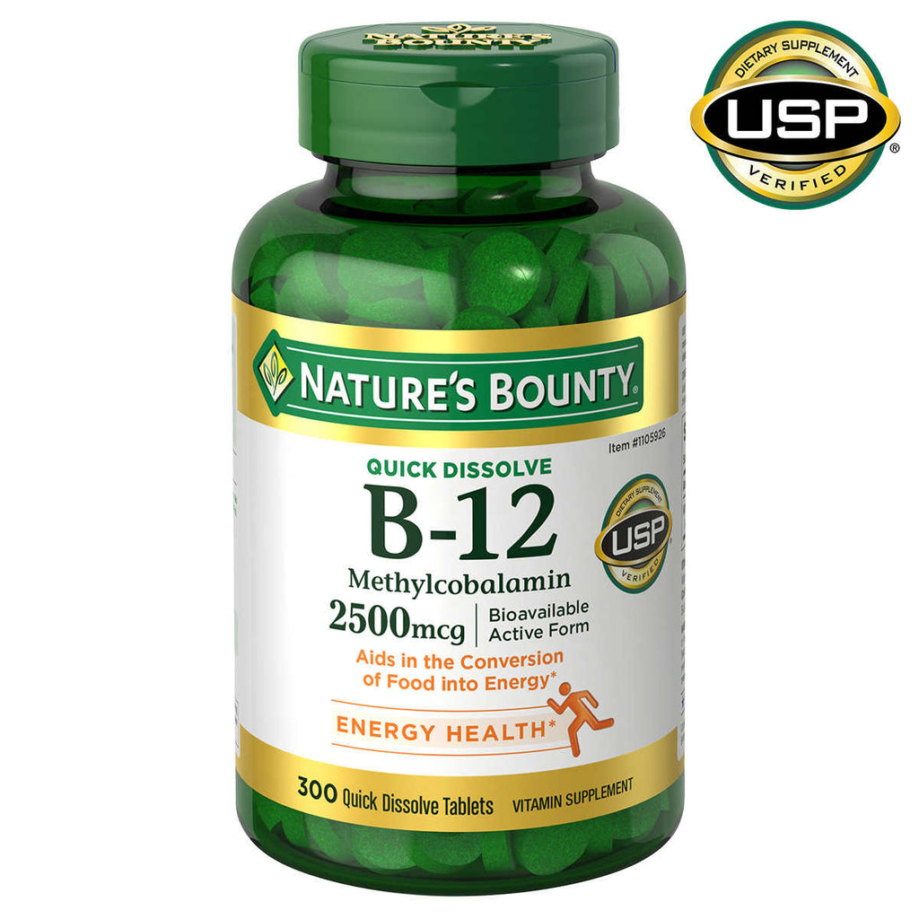 Витамин B-12 Nature's Bounty 2500 mcg, 300 таблеток - Shopping TEMA