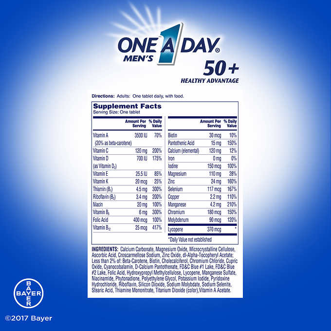 Мультивитамины для мужчин 50+, One A Day, 220 таблеток - Shopping TEMA