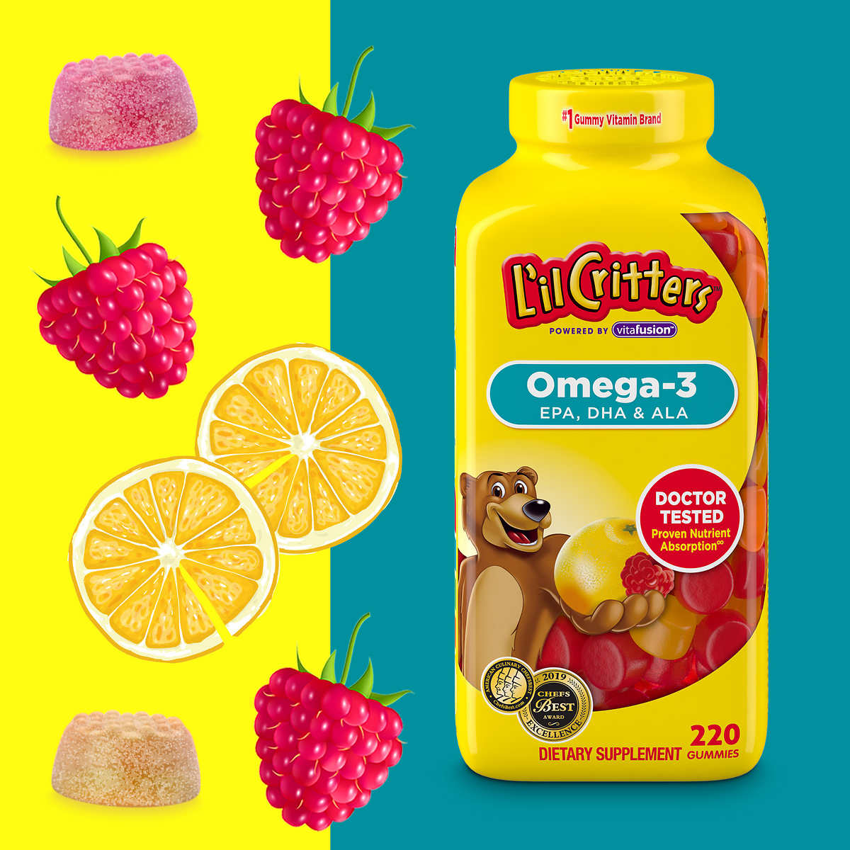 Омега-3 Жирные Кислоты Для Детей L'Il Critters Omega-3 DHA, 220.